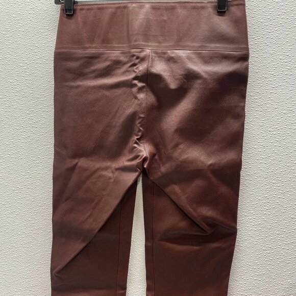 NEW SPRWMN Women's High-Waisted Leather Ankle Leggings Brown Size 29 x 28 - Picture 6 of 12